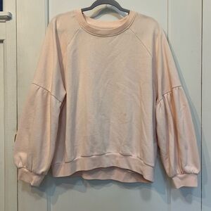 Aerie Puff Sleeved Sweatshirt Light Pink Size XL
